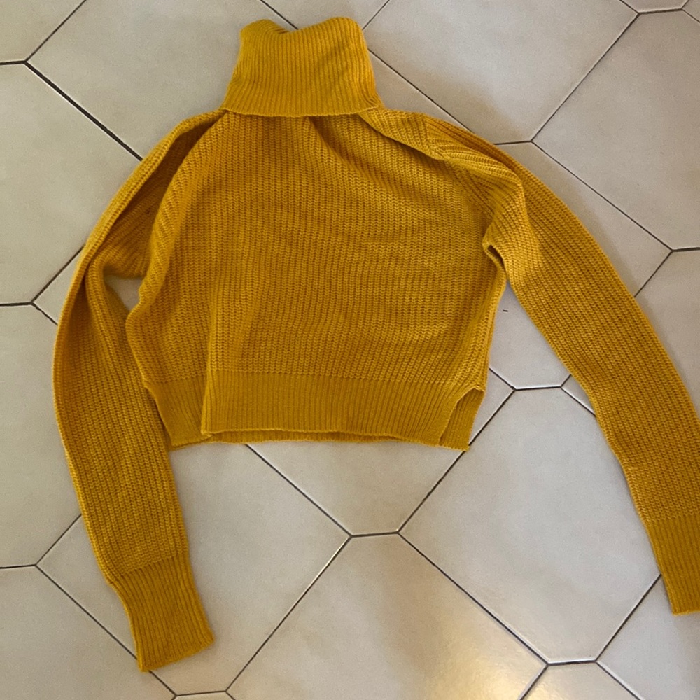 Mustard turtle neck crop!